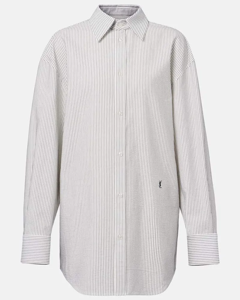 Saint Laurent Hemd Cassandre aus Baumwolle Weiß