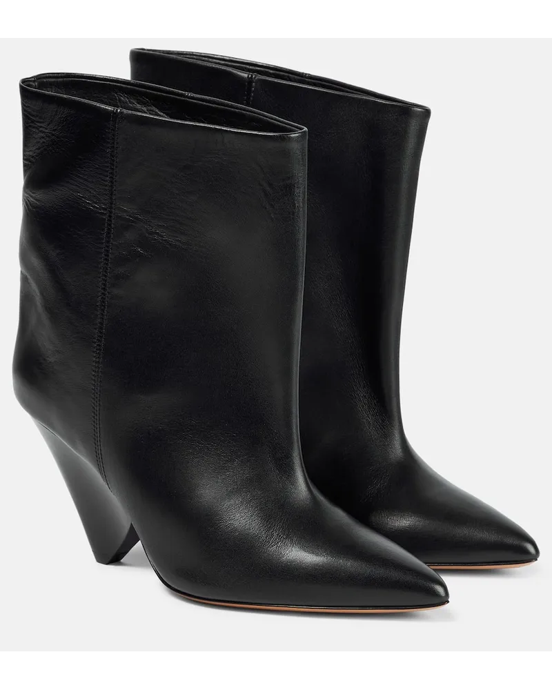 Isabel Marant Ankle Boots Miyako aus Leder Schwarz