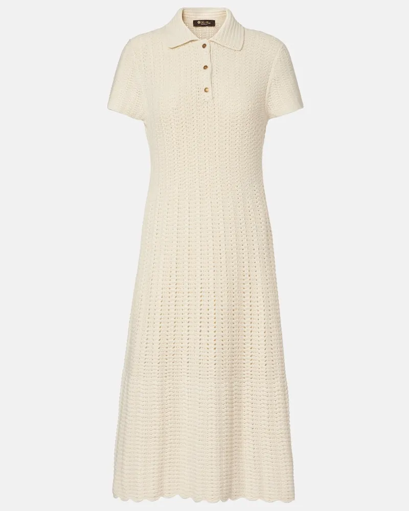 Loro Piana Polokleid Arola aus Baumwoll-Strick Weiß