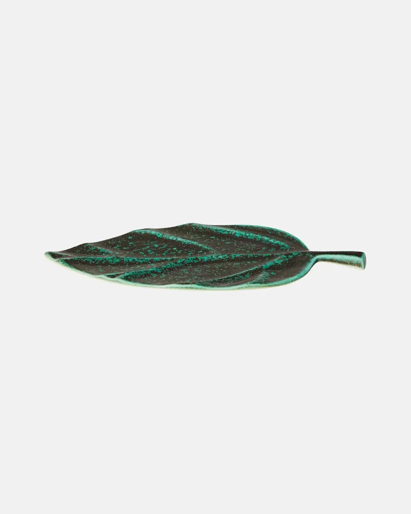 L’OBJET Servierplatte Cenote Leaf Medium Grün