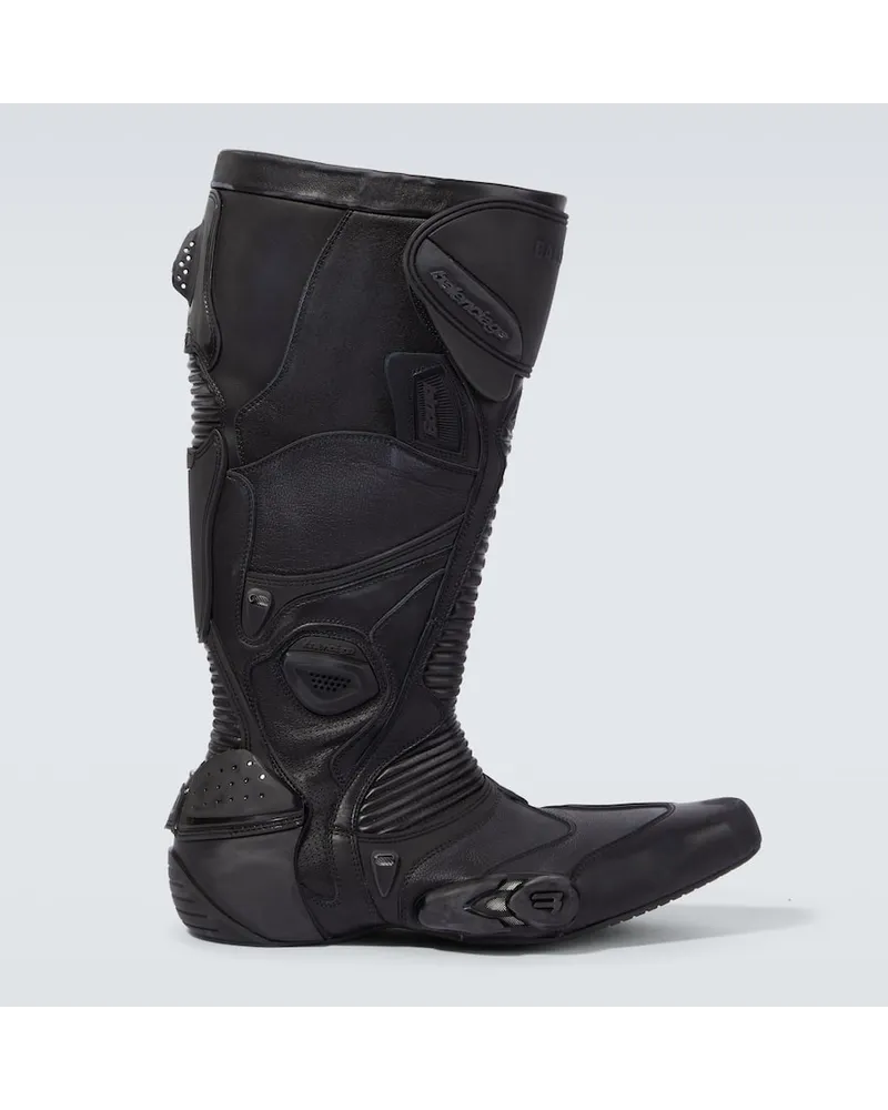 Balenciaga Stiefel Biker aus Leder Schwarz