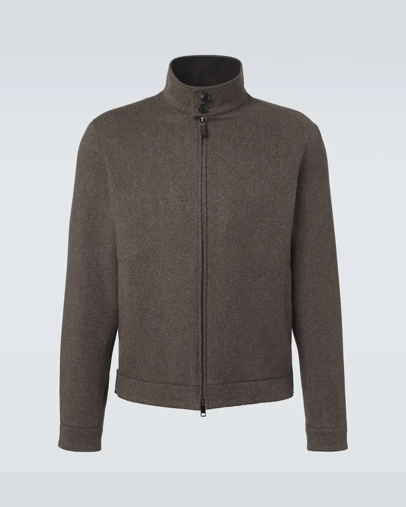 Ermenegildo Zegna Jacke aus Wolle und Kaschmir Grün