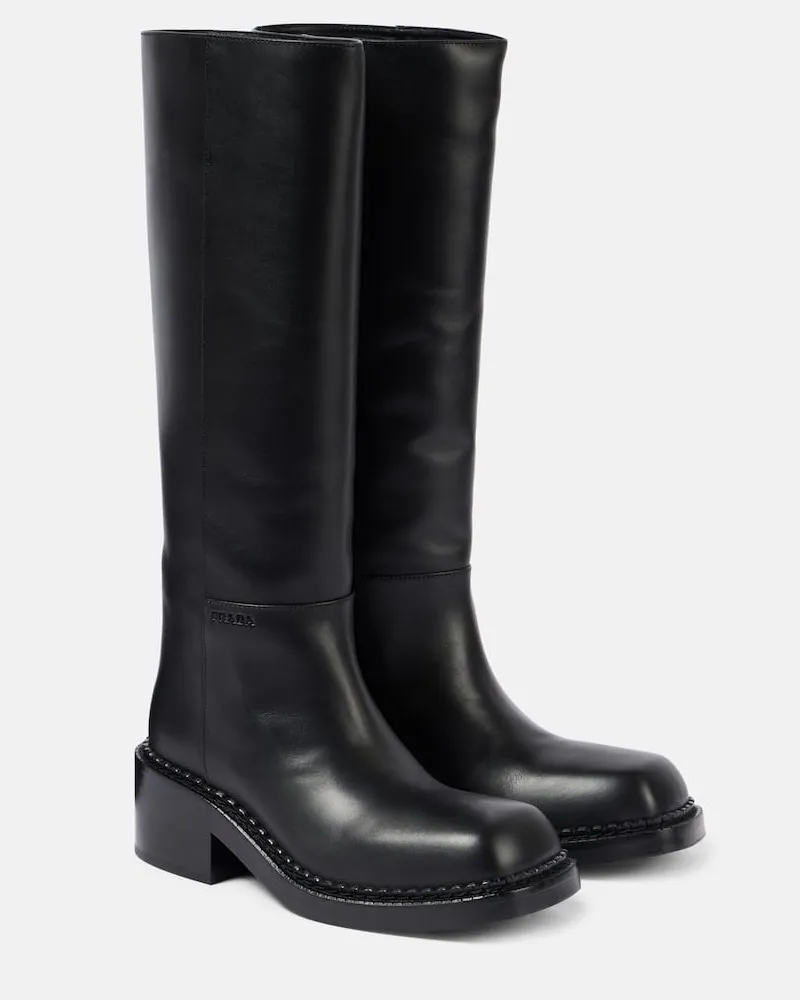 Prada Stiefel aus Leder Schwarz