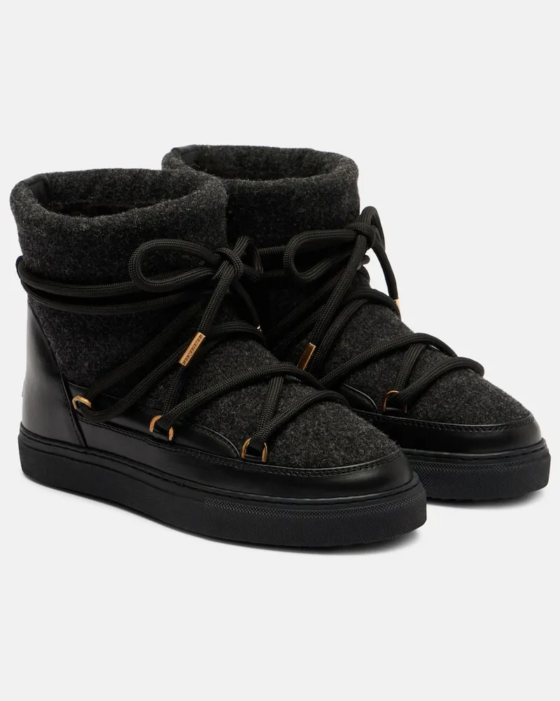 INUIKII Schneestiefel Felt mit Leder Schwarz