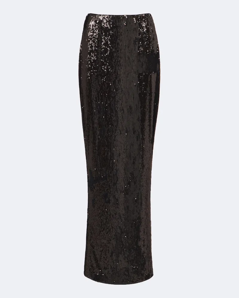 Balmain Maxirock mit Pailletten Grün