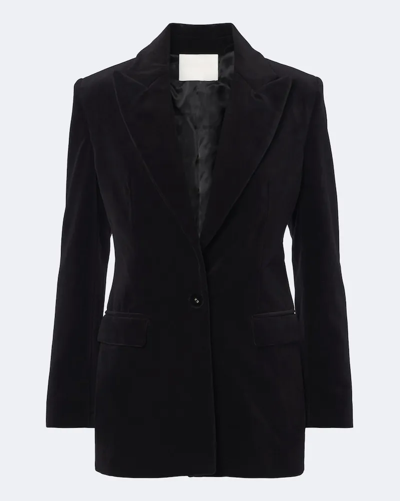 COSTARELLOS Blazer Daimy aus Baumwoll-Samt Schwarz