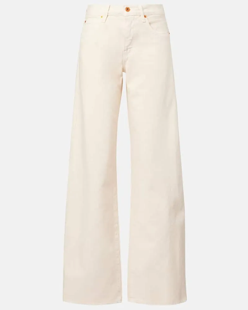 SLVRLAKE Mid-Rise Wide-Leg Jeans Mica Beige