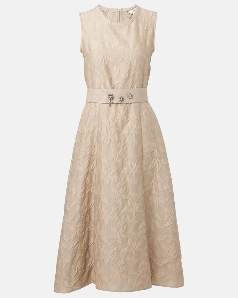 Max Mara Midikleid Fiaba aus Jacquard Beige