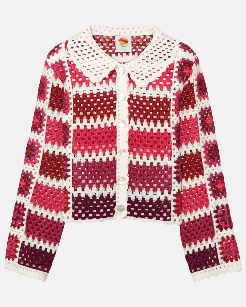 FARM Rio Cardigan aus Häkelstrick Rot