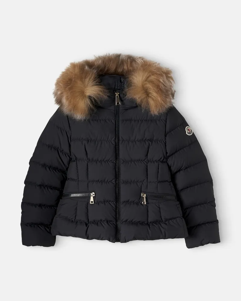 Moncler Daunenjacke Boedette mit Shearling Schwarz