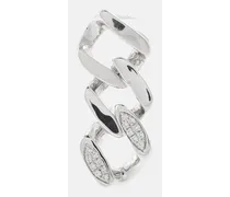 Einzelner Ohrring Link aus 14kt Weissgold mit Diamanten