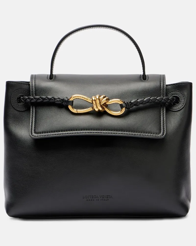 Bottega Veneta Tote Bag Ciao Ciao Knot Small aus Leder Schwarz