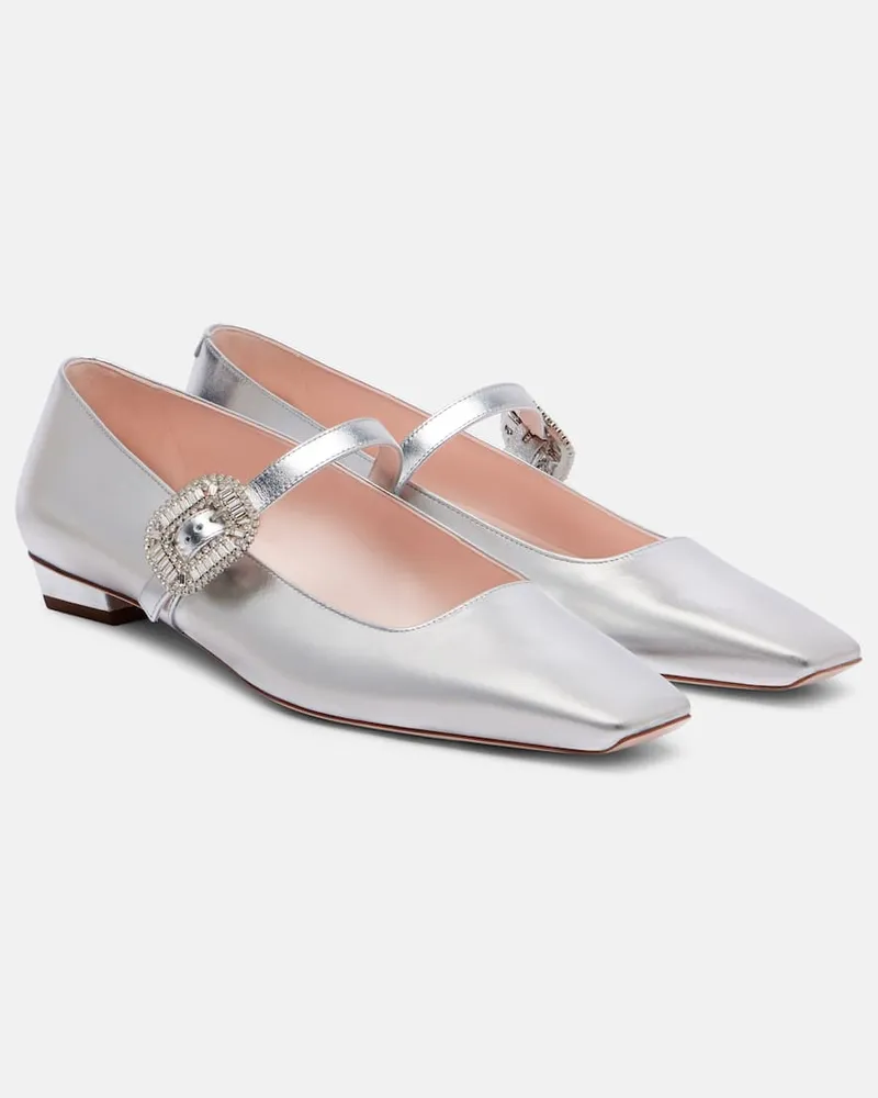 Roger Vivier Ballerinas Belle Vivier 25 aus Metallic-Leder Silber