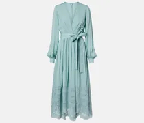 Midikleid aus einem Seidengemisch mit Spitze