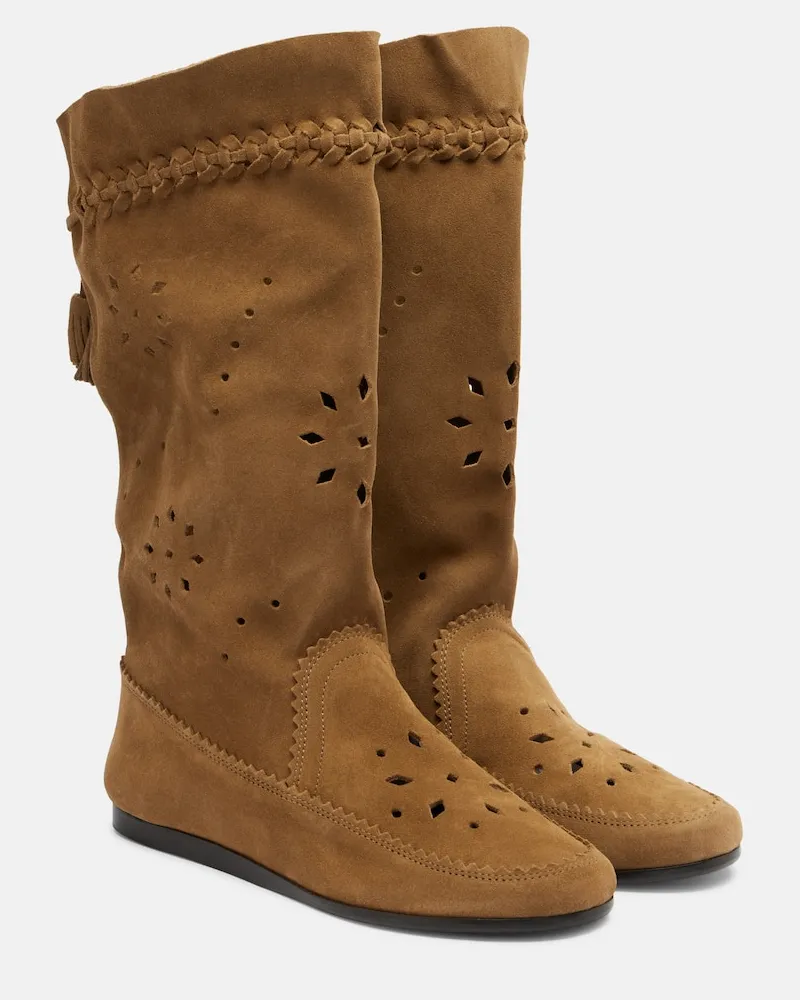 Isabel Marant Stiefel Welky aus Veloursleder Beige