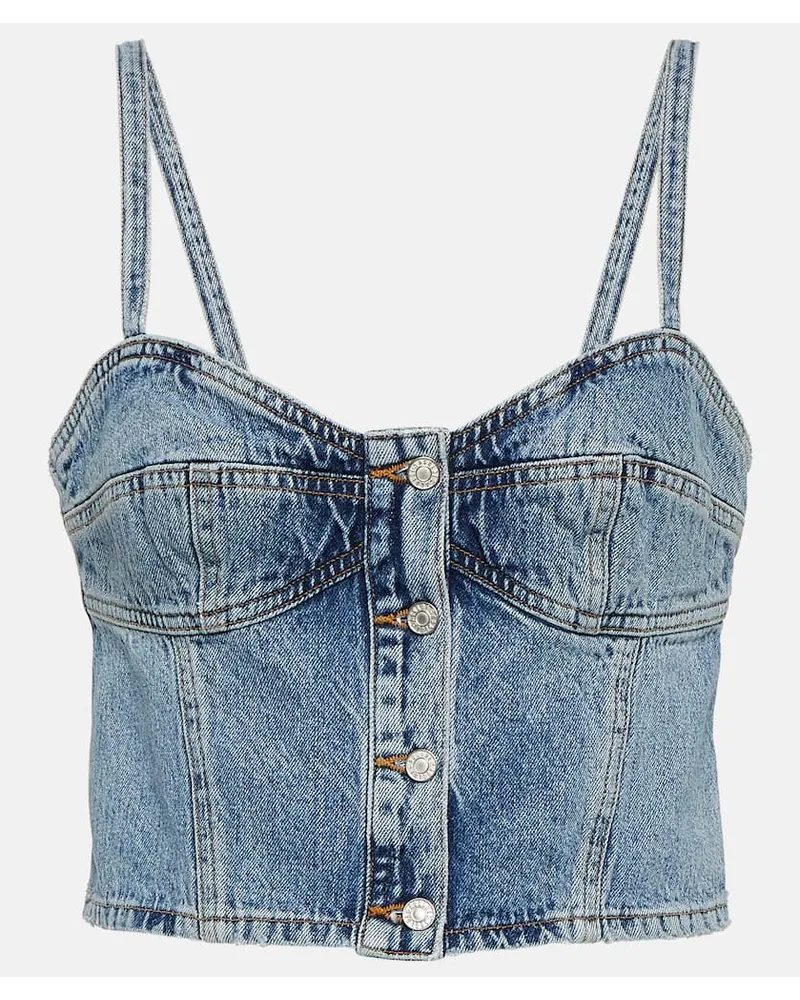 AGOLDE Cropped-Top Lola aus Denim Blau