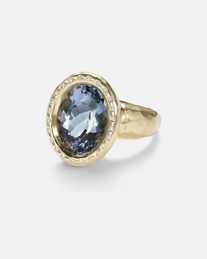 Octavia Elizabeth Ring Tribute aus 18kt Gelbgold mit Diamanten und Beryl Gold