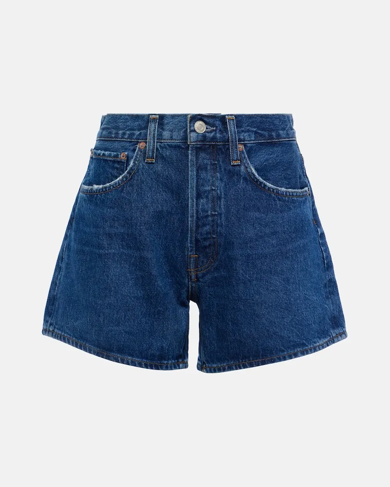 AGOLDE High-Rise Jeansshorts Parker Long Blau