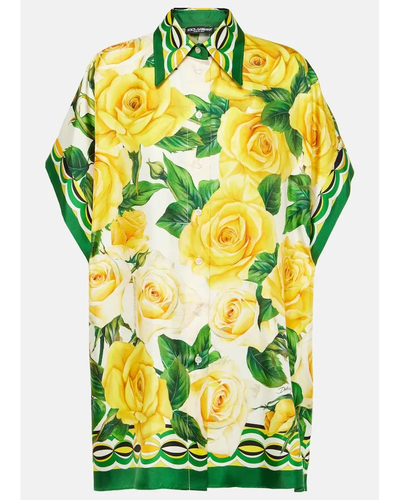 Dolce & Gabbana Bedruckte Bluse aus Seide Multicolor
