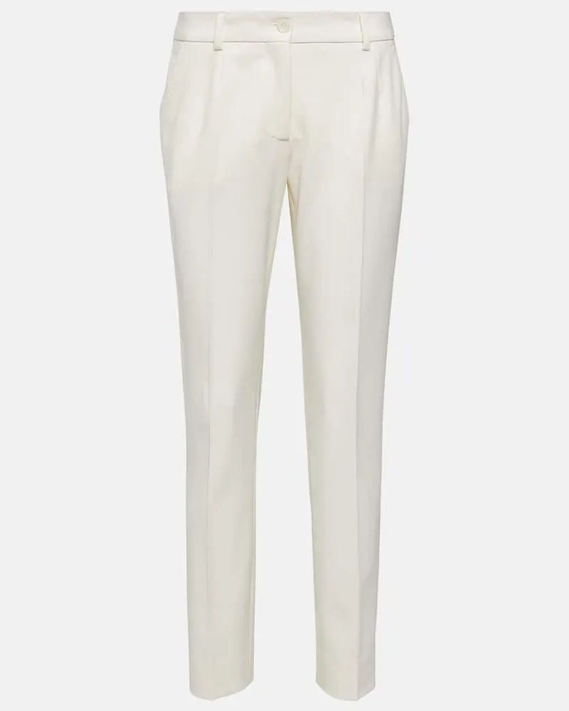Dolce & Gabbana Low-Rise-Hose aus einem Wollgemisch Weiß