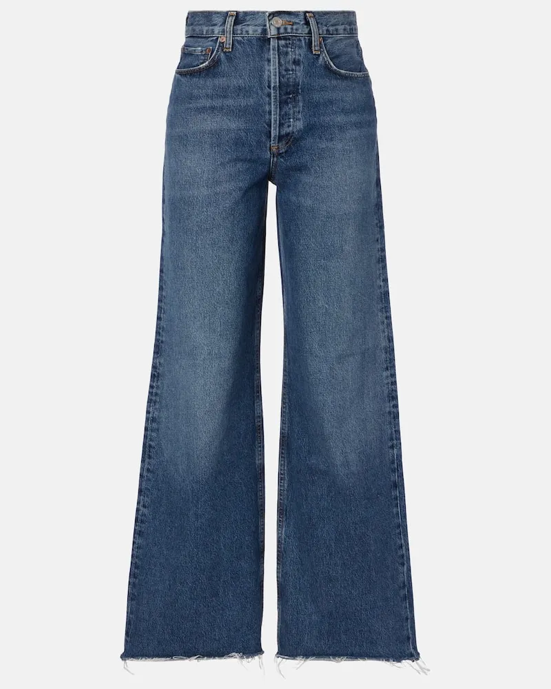AGOLDE High-Rise Wide-Leg Jeans Dame Blau