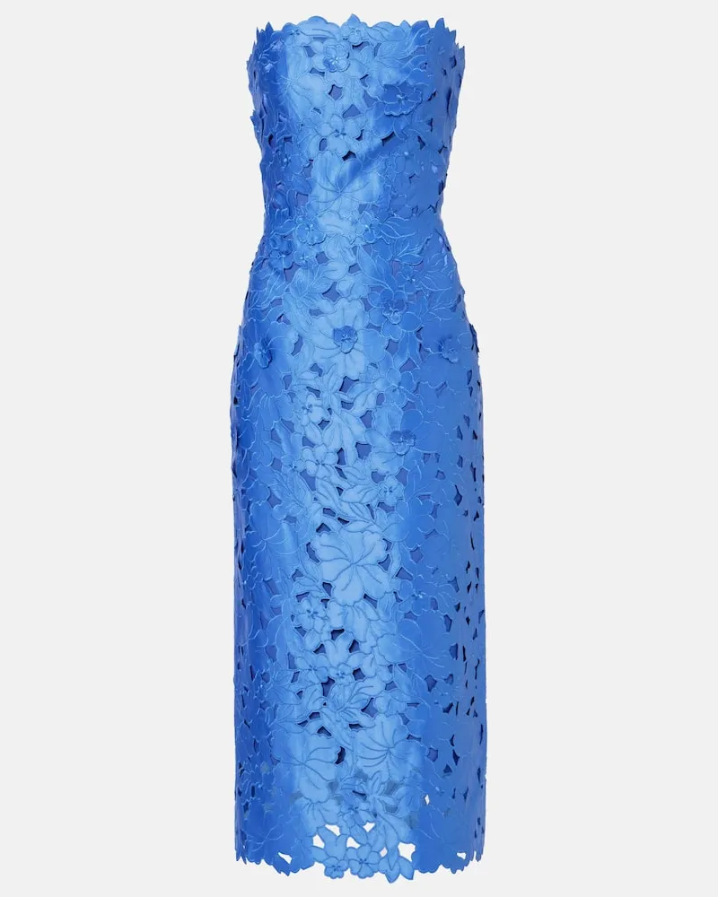 COSTARELLOS Midikleid Delmara aus Spitze Blau