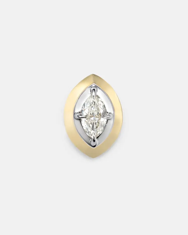 Rainbow K Einzelner Ohrring aus 9kt Gelbgold mit Diamant Gold