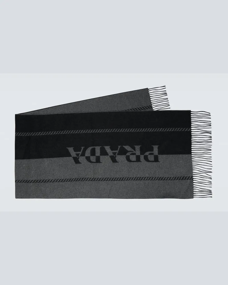 Prada Schal aus Wolle Schwarz