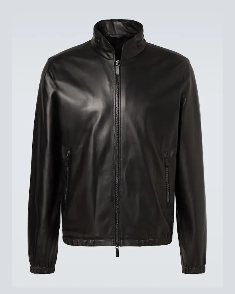 Giorgio Armani Lederjacke Schwarz