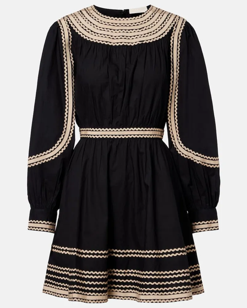 Ulla Johnson Minikleid Fiora aus Baumwollpopeline Schwarz