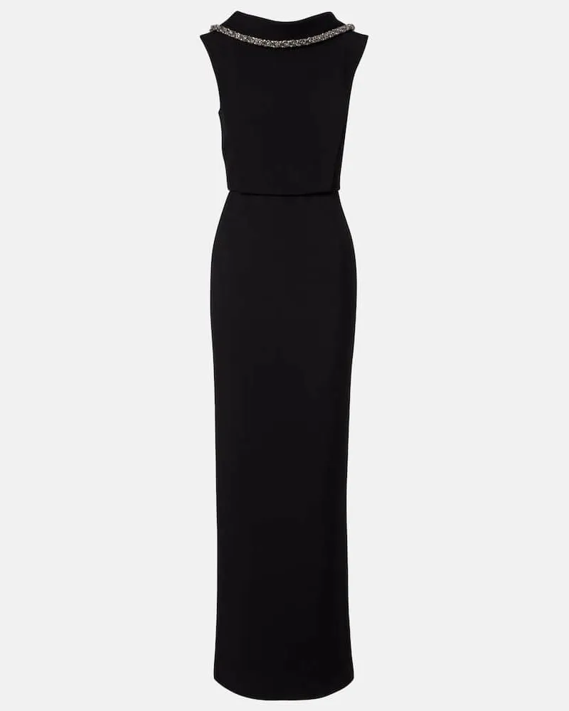 Roland Mouret Verzierte Robe aus Crêpe Schwarz