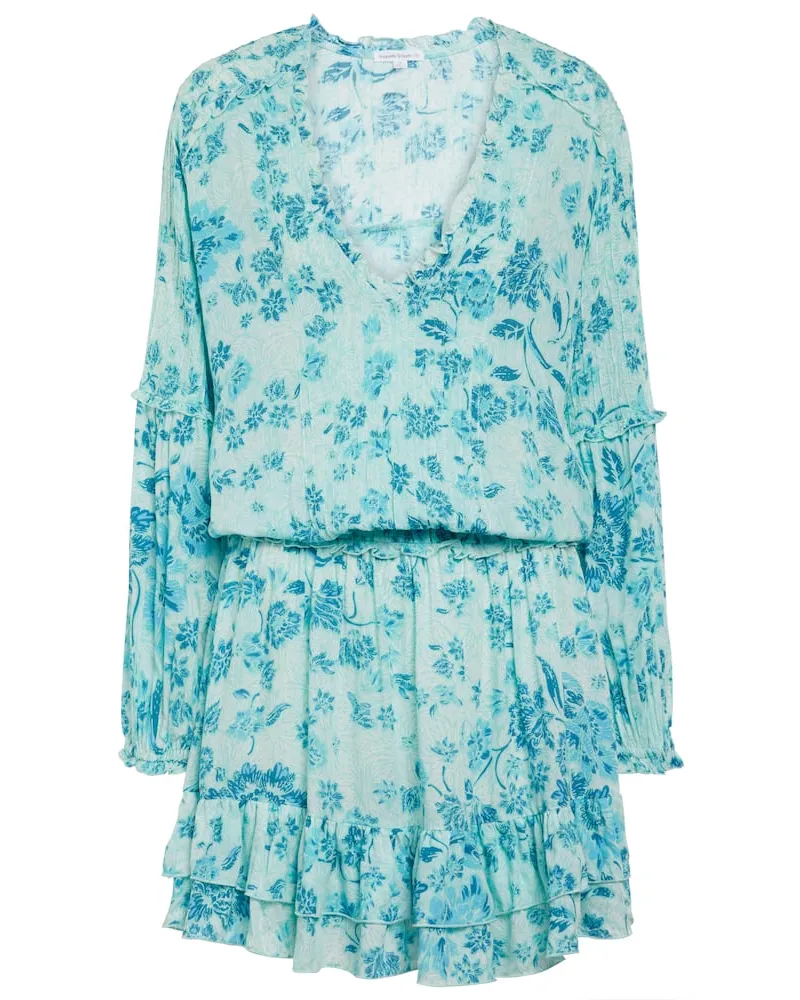 Poupette St Barth Bedrucktes Minikleid Ilona Blau