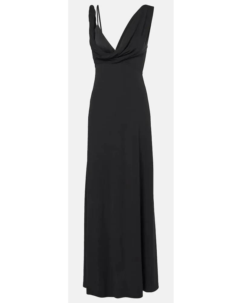 Totême Maxikleid Twist aus Jersey Schwarz