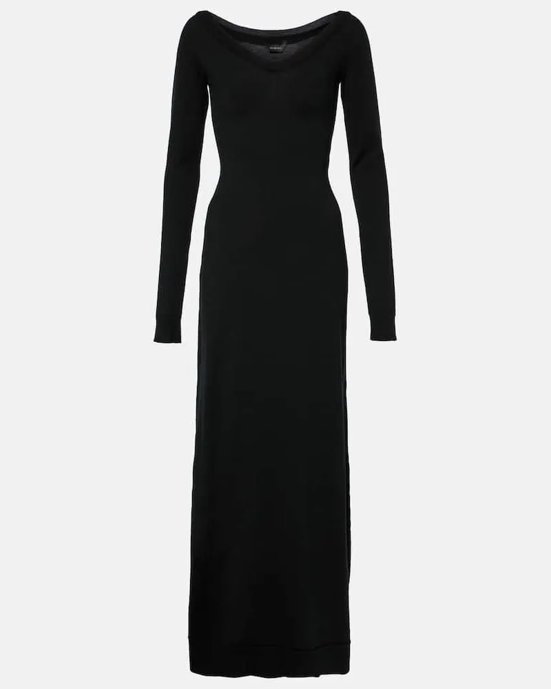 Balenciaga Maxikleid aus einem Wollgemisch Schwarz