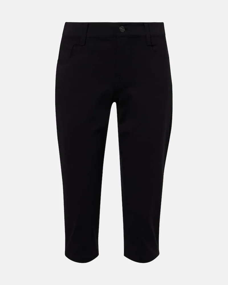 7 for all mankind Mid-Rise Skinny Jeans Capri Schwarz