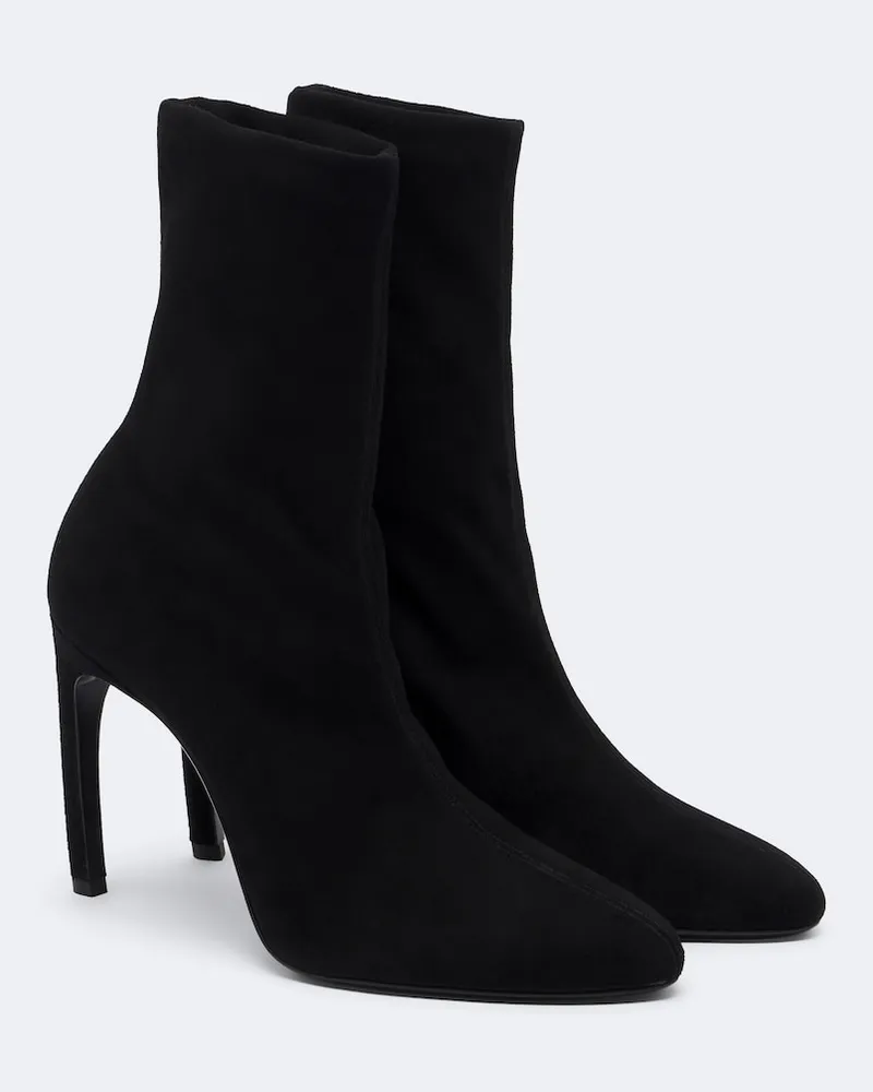 Victoria Beckham Ankle Boots Harlow aus Veloursleder Schwarz