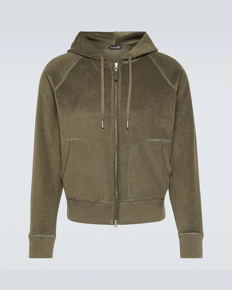 Tom Ford Kapuzenjacke Towelling aus Baumwolle Grün
