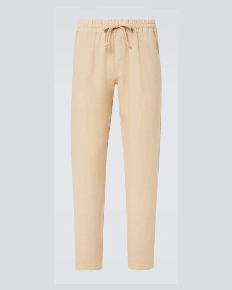 Fedeli Gerade Hose aus Leinen Beige