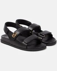 Gucci Sandalen Moritz GG aus Leder Schwarz