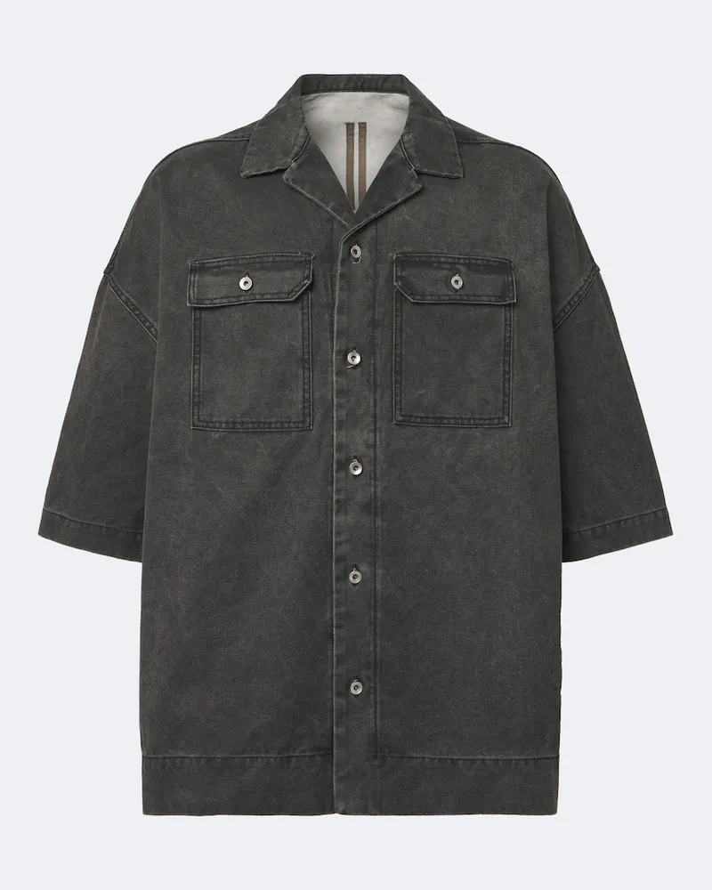 Rick Owens DRKSHDW Hemd Magnum Tommy aus Denim Grau
