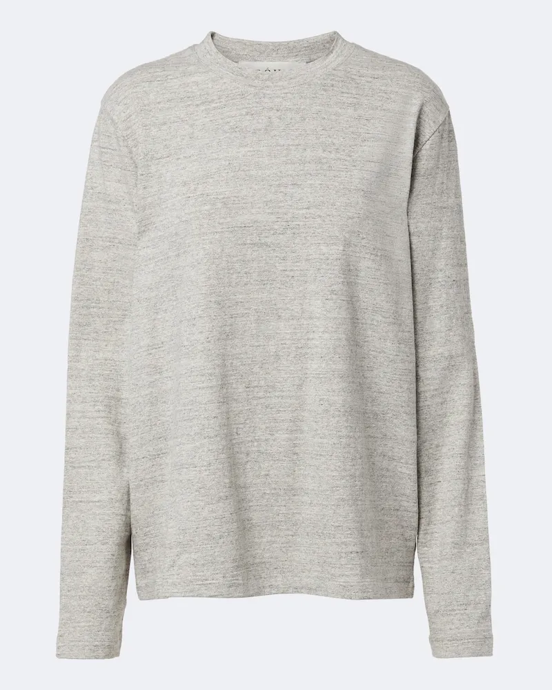 Róhe Róhe Mouliné-T-Shirt aus Baumwoll-Jersey Grau