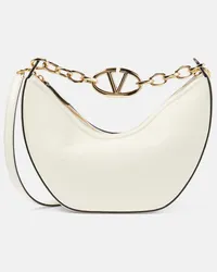 Valentino Garavani Schultertasche VLogo Moon Small aus Leder Weiss