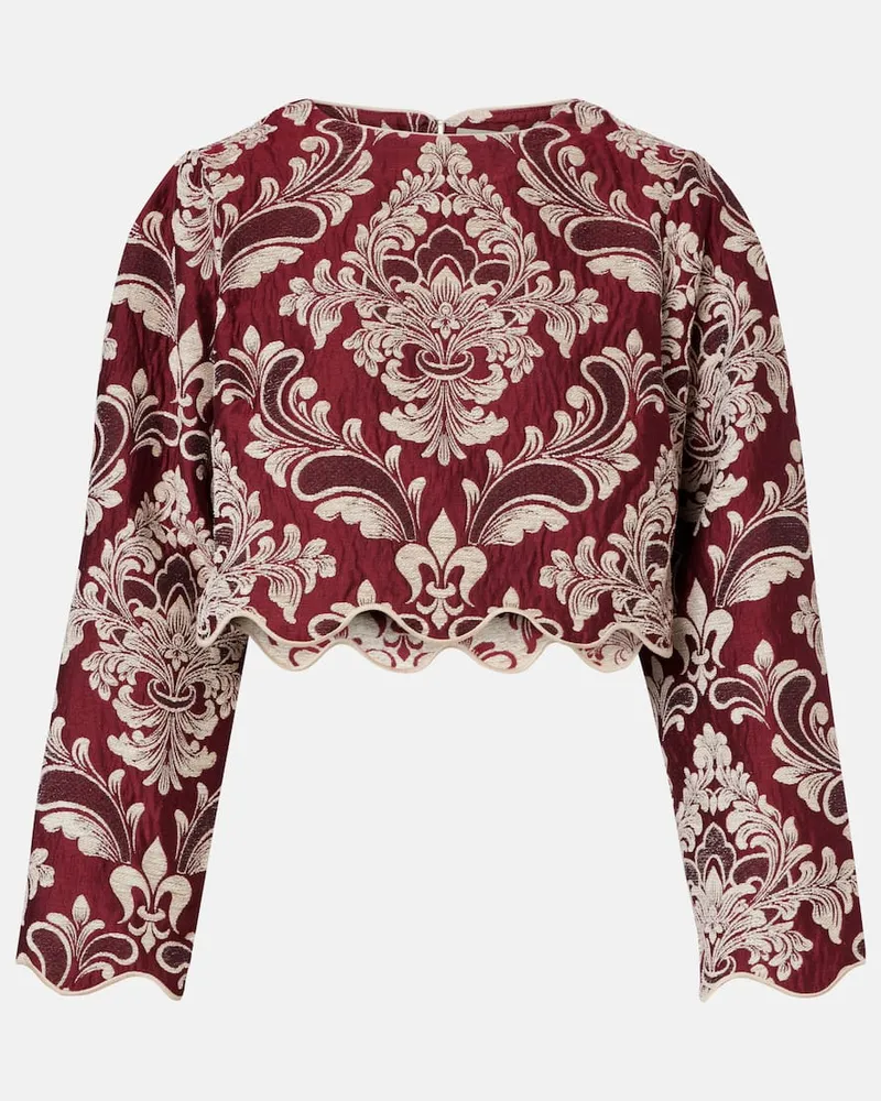 FARM Rio Cropped-Top Burgunderrot