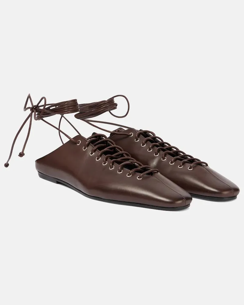 Dries van Noten Ballerinas aus Leder Braun