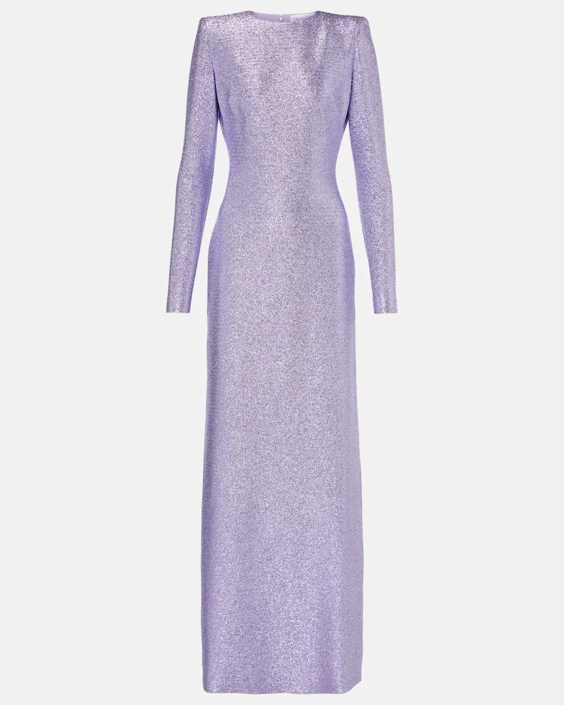 Oscar de la Renta Robe aus Lamé Violett