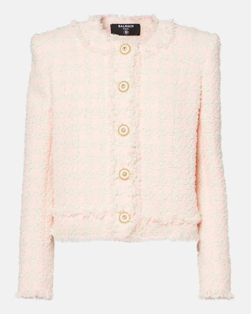 Balmain Jacke aus Tweed Pink