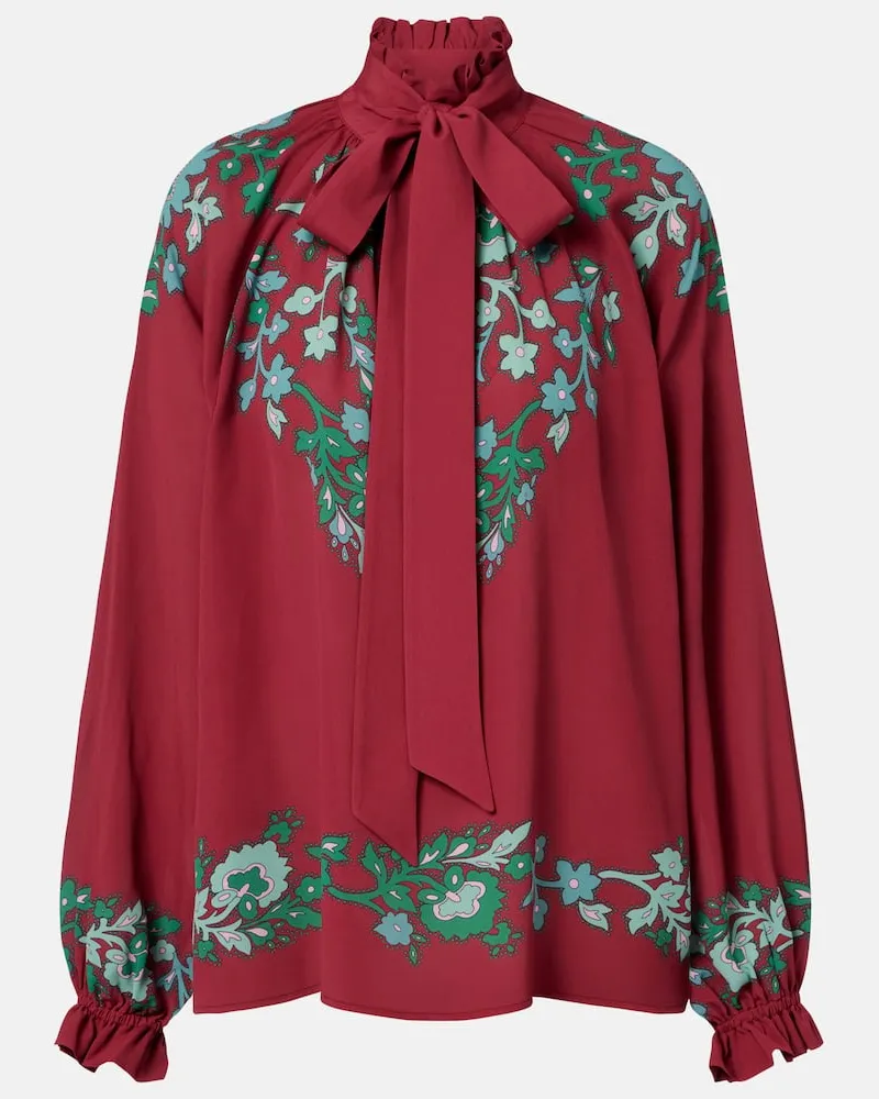 La DoubleJ Bluse Cerere aus Satin Burgunderrot