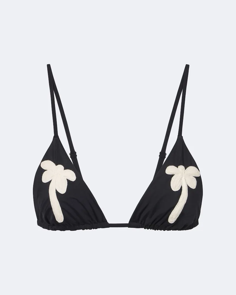 Johanna Ortiz Besticktes Bikini-Oberteil Schwarz