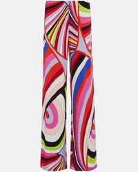 Emilio Pucci Gerade High-Rise-Hose Iride aus Jersey Multicolor