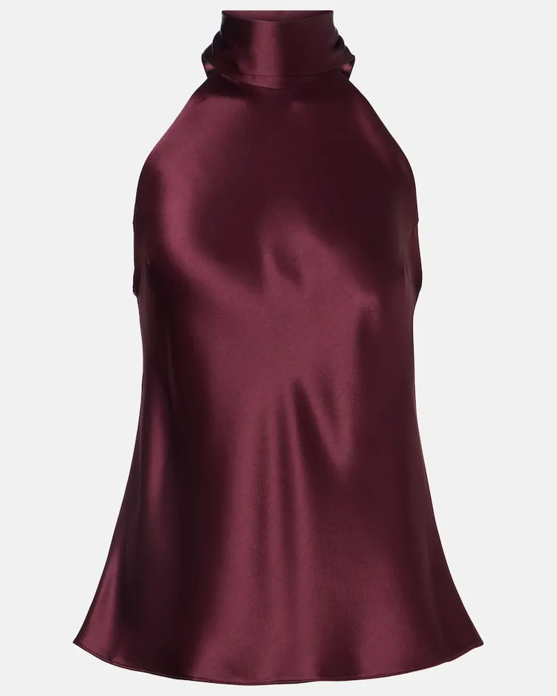 GALVAN Top Sienna aus Satin Burgund